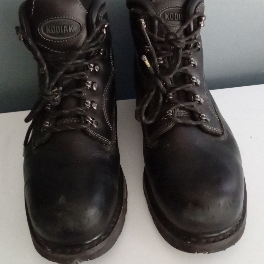 Kodiak Black Leather Lace Up Work‎ Boots Men's Size Unknown